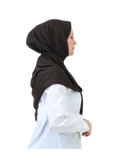 Şal Zarif Başörtüsü Eşarp Tesettür Giyim Uzun Abiyelik KAhverengi