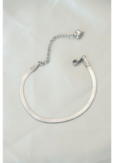 316l Çelik Gümüş Renk İtalyan Zincirli Bileklik