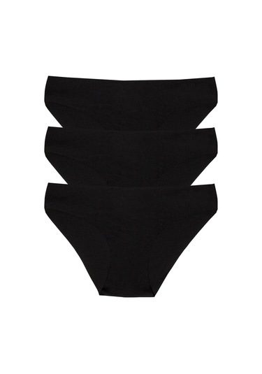 Dondeza 3'Lü Lazer Kesim Dikişsiz  Siyah 11 Kadın Külot Siyah