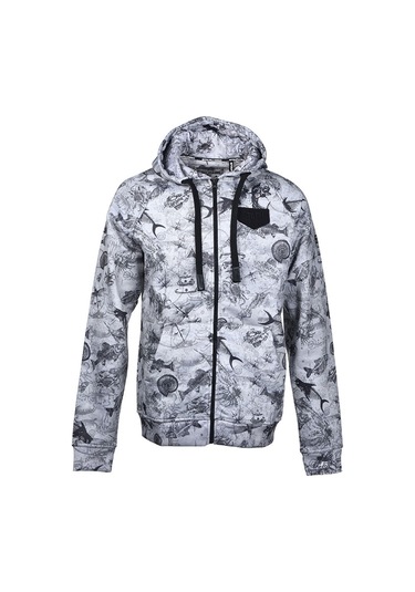 Stafu Pro Jedi Fermuarlı Kapüşonlu Paleo Grey Sweatshirt Çok Renkli