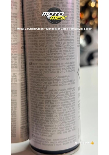 Motul C1 Zincir Temizleyici Sprey, O-ring Ve X-ring Uyumlu 400ml