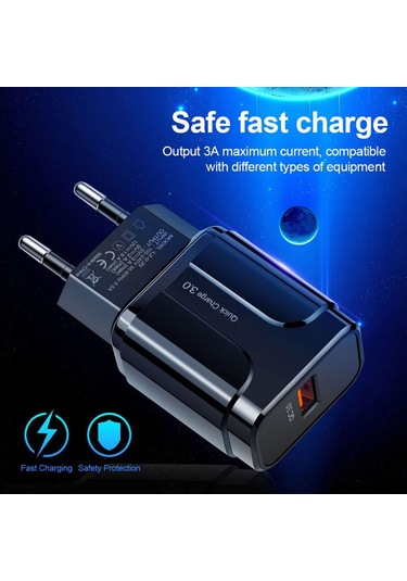 18w 3a Hızlı Şarj Cihazı Qc 3.0 Usb Şarj Cihazı Hızlı Şarj 3.0 Telefon Şarj Cihazı İphone Uyumlu İçin Huawei İçin Samsung İçin Xiaomi Ab Abd Tak