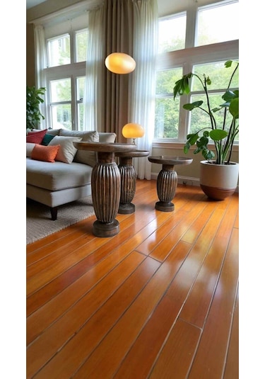 Ceviz Renkli Ahşap Mantar Sehpa Seti 3 Lü Zigon Sehpa Takımı