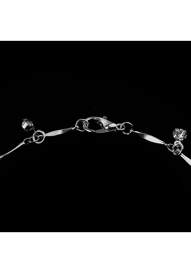 Homyl 25.5 Cm Kadın Gümüş Zanaat Kristal Halhal Büyüleyici Gümüş