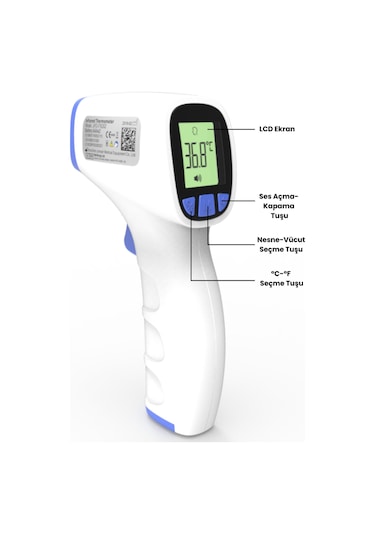 Jumper JPD - FR202 Dijital Temassız Ateş Ölçer Mavi