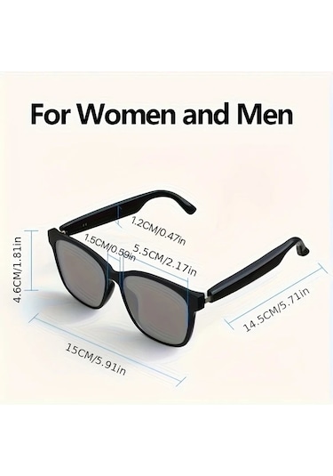 Honeybeeshop Siyahtı Emaye Klipsli Akıllı Çok Fonksiyonlu Gözlükler Sesli Arama Hıfı Ses Hd Uv Koruyucu Cam Mikrofon Hoparlör Sürüş Kamera