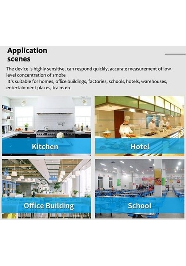 Zyzqstore Tuya Wifi Doğalgaz Sensörü Ev Akıllı Yanıcı Gaz Alarm Siyah