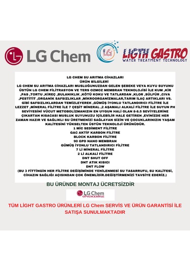 Lightgastro Kımz Byz Montaj Dahil 8l 7fl 14aşama Su Arıtma Cihazı