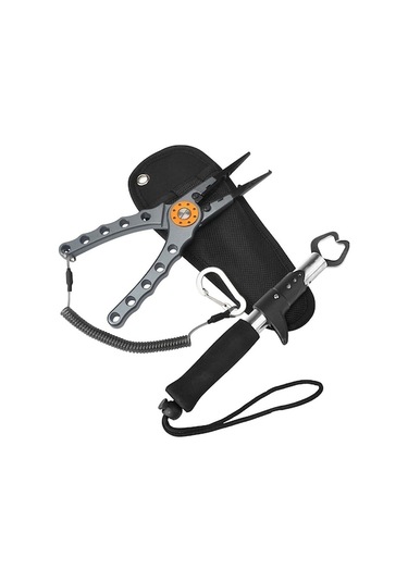 Taşınabilir Balıkçı Pensleri Ve Tutucu Seti - Gri Renk, 20kg Kapasiteli