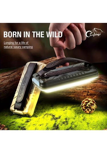 Xuweiwei Rhe Haki 10000mah Taşınabilir Şarjlı Kamp Işığı Usb Hızlı Şarj Su Geçirmez 6 Modlu Çadır Işığı Kanca Manyetik Taban Dış Mekan Araba Tamiri Yürüyüş Rhe Haki