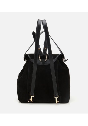 Hotiç Kadın Süet Deri Siyah Cepli Tokalı Sırt Çantası 03cah316410a100 03cah316410a100 Siyah