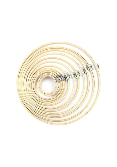 Bambu Çerçeve Nakış Kasnağı Halkası Kendin Yap Nakış Boyama Kanaviçe Kiti Yuvarlak Bambu Çerçeve Dikiş Aletleri Ev Dekorasyonu