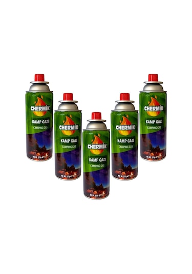 Mobee 5 Li Gaz Kartuşu Set Beşli Pürmüz Gazı 5 Adet 227 Gr Kamp Gazı Bütan Propan Gaz Kartuşu 227gr Yeşil