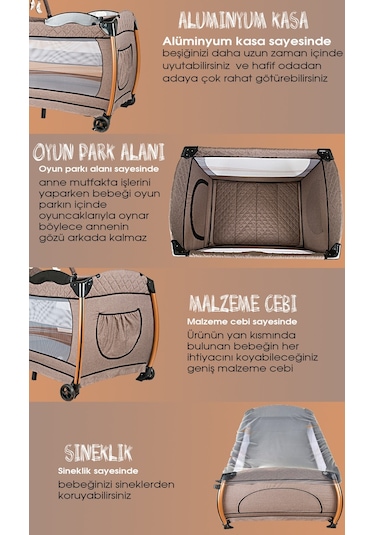 Baby Home 600 Nanny Bebek Oyun Parkı Yatak + Sünger Yatak