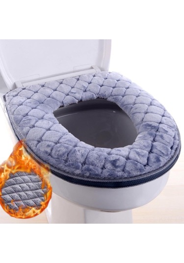 Kosona Yumuşak Plüsh Tuvalet Koltuk Örtüsü: Isı Sağlar, Yıkabilir, Dayanıklı, Renkli Seçenekler Gri Diğer