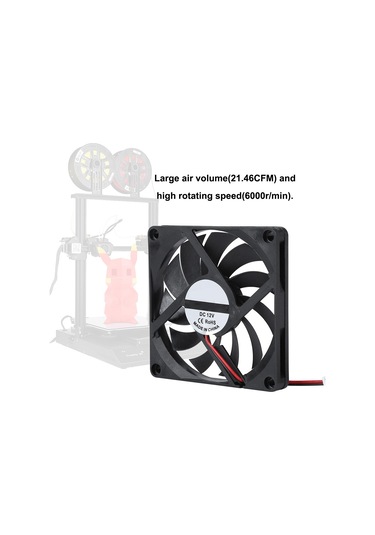 Yunboo 2 Adet 3d Yazıcı Soğutma Fanı 8010 12v Yağlı Eksenli - Yüksek Hızlı 6000r/min , Yüksek Hava Akımı 21.46cfm , Düşük Gürültü, Dayanıklı Abs Malzeme