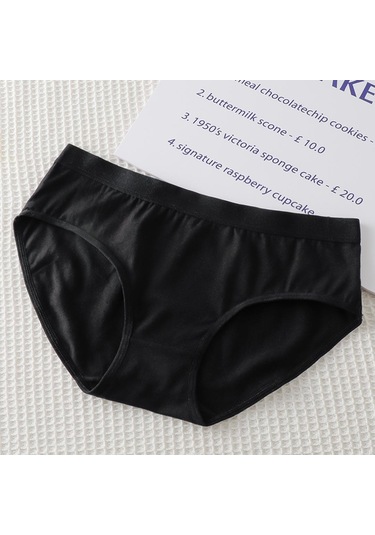 Siyah Kadın Tamamı Pamuklu İç Giyim Trackless Rahat Nefes Alabilir Basit Tatlı Düz Renk Pantolon Siyah