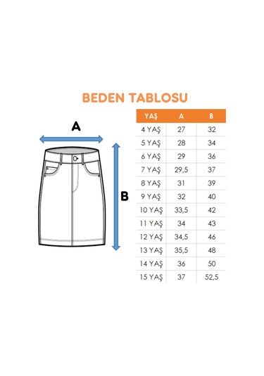 Kız Çocuk Kot Şort Etek 2856 Açık Mavi