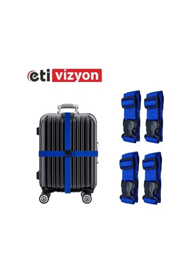 Etivizyon Valiz Kemeri 4 Adet Mavi