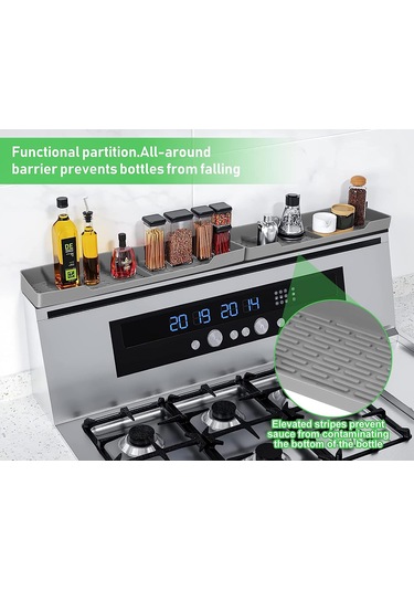 Xindoker Magneetik Fırın Rakusu, Silikon Malzeme, 3 Bölmeli, Yağ Dayanıklı, Temizliği Kolay, Pişirme Sosu Şişelerini Tutar, Mutfak Düzenleyici 2 Adet Siyah