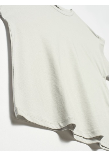 3504 Bisiklet Yaka Penye T-Shırt-Gri