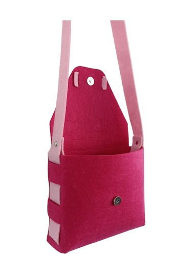 Kız Çocuk Omuz Çantası Keçe Sağlıklı Dikişsiz Etkinlik Günlük Çanta Fuşya