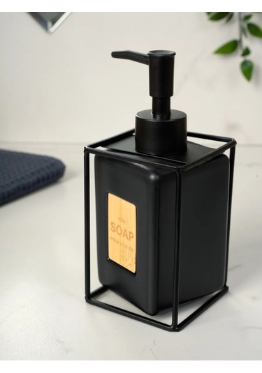Denezo Seramik Sıvı Sabun Dispanseri, Banyoda Kullanım İçin Dağıtıcı 355464691 Siyah