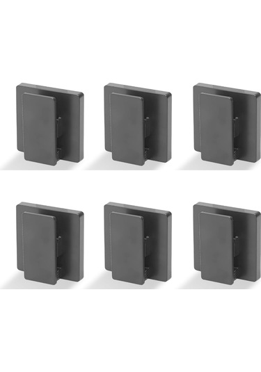 Geeksen Siyah Zımba Kanca Seti 6 Adet - Delme Yok Otomatik Yapışkan - Kaymazsız Yaylı Tutucu Duvar Takımı Siyah