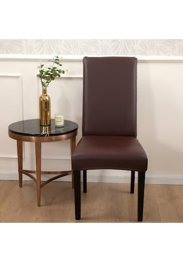 Kahve Semıga Elastik Koltuk Kılıfı Sandalye Kılıfı Su Geçirmez