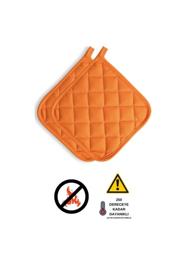 Yanmaz, Isıya Dayanıklı Fırın Tutacağı 2 Tutacak Turuncu