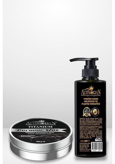 Altınoran Komple Araç Bakım Seti - Titanium Seramik Wax 100gr & Torpido Parlatıcı 220ml