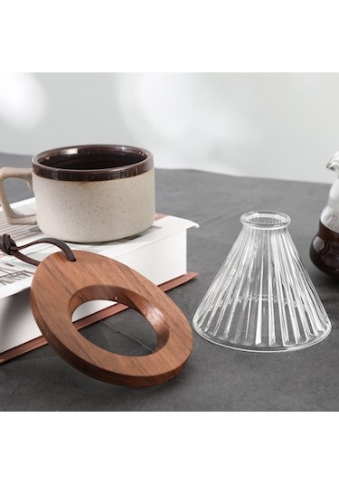 Metabagua Ceviz Kahve Filtreli Bardak Tutucu Ahşap Tutuculu Kahve Filtreli Bardak Vshsn6 Kırmızı