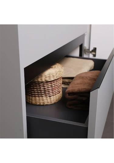 Kobos Linear 100 Cm Banyo Dolabı Seti Light Grey Gri