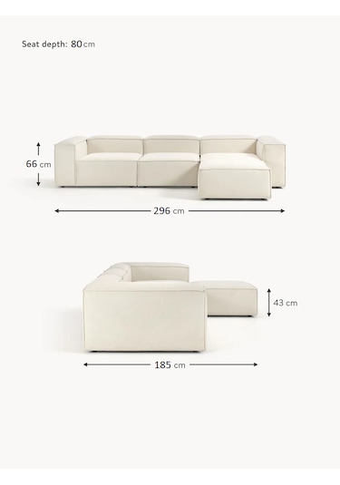 Most Mollis 4 Modül Köşe Koltuk 01 Kırık Beyaz Keten Kumaş Yumuşa