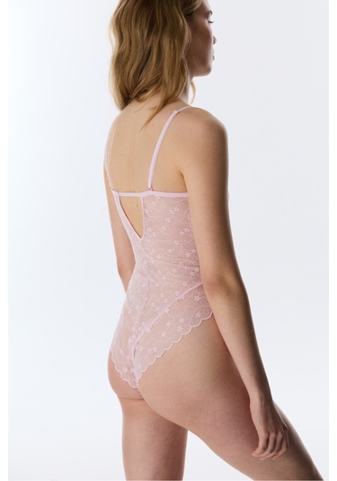 Penti Açık Pembe Full Lace Dantel Bodysuit