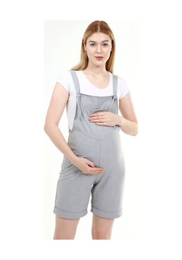 Luvmabelly Myra6200 - Gri Hamile Şort Salopet-gri
