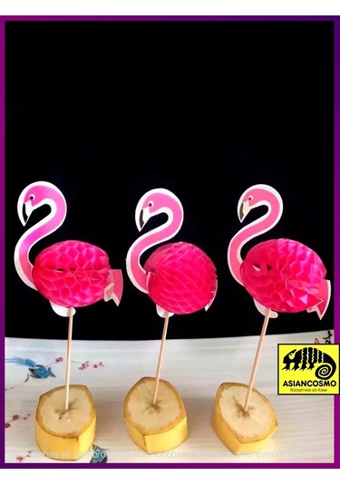 Asiancosmo Canape İçin 15 Cm 20 Adet Pembe Flamingo Bambu Şişleri 268455099