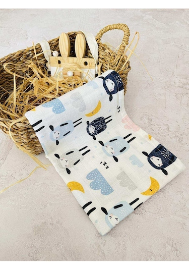 Çok Amaçlı Müslin Bezi Örtü Battaniye 75X77 Çok Renkli