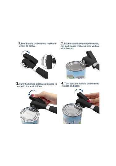 Gıda Sınıfı Kesme Konserve Açacağı, Mutfak Ve Restoran Siyah Siyah