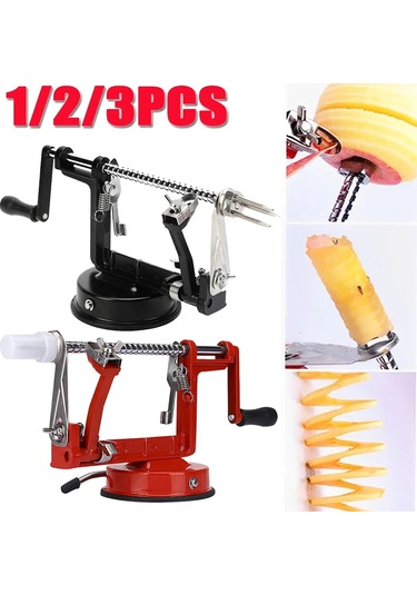 Myinkai 1 Adet 3 İn 1 El-krank Kırpma Meyve Patates Elma Soyucu Koyu Kırmızı