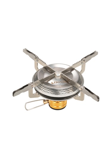 Ultralight Taşınabilir Açık Kamp Gaz Sobası Yürüyüş Sırt Çantasıyla Piknik Pişirme Ocağı 3500 W Altın - Gümüş