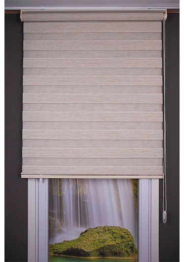 Oba Perde Bambu Pileli Zebra Perde Beyaz 160 x 190