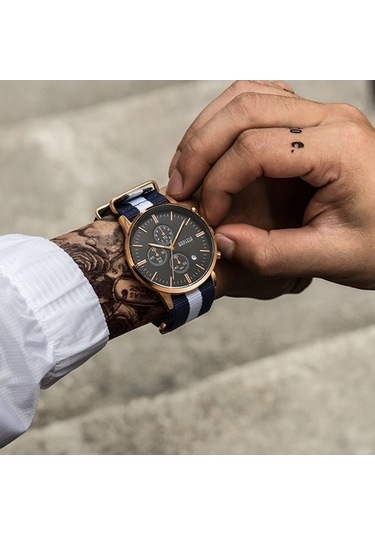 Novahub Baogela 1611 Erkekler İçin Küçük Üç Pimli Aydınlık Kronograf Takvim Kuvars İzle Gümüş Ve Beyaz Arasında Altın Renkli, Çok Renkli