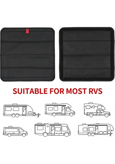 Pazly Karavan Pencere Perdesi - Uv Koruma, Tam Karanlık 16x16 İnç Siyah, Katlanabilir Manyetik Gölgelik