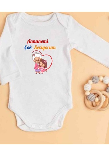 Lupi İsimli Zıbın Yazılı Bebek Zıbın Kum-vizon Beyaz