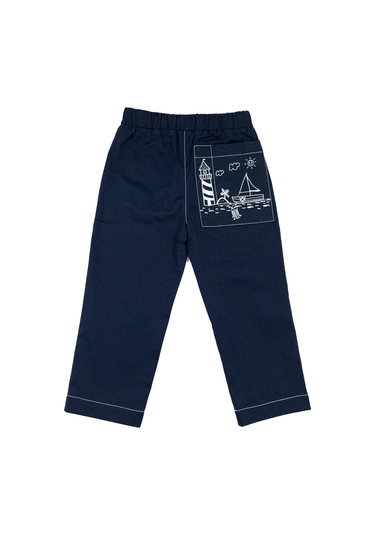 Cebi Baskılı Yazlık Erkek Çocuk Lacivert Pantolon 001