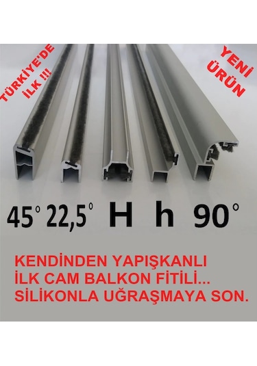 8 Mm Alüminyum Cam Balkon Fitili,100 cm-149 cm arası