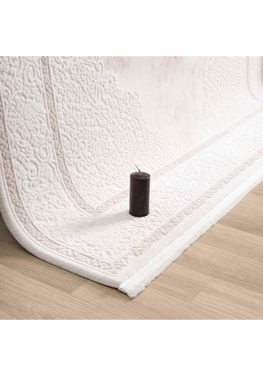 Krem Bej Klasik Madalyon Desenli Halı - Mk0562bjl