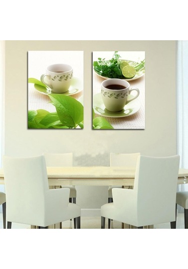 Suntek 2-panel Modern Tuval Duvar Yapıt Boyama Kahve Baskı