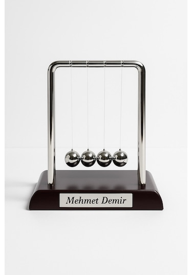 Kişiye İsme Özel Newton Balans Denge Topu Küçük Boy - Ofis - Ev Masa Üstü Motivasyon Hediyesi